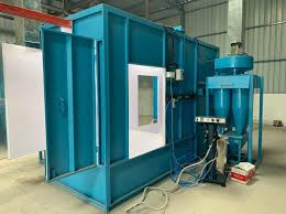 Powder coating booth at SK Enterprise